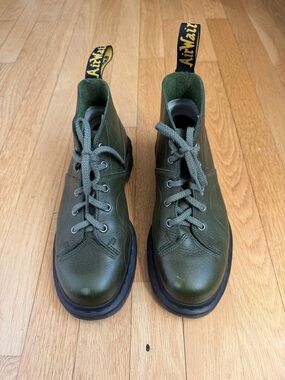 Dr. Martens Seaweed Leather Lace-Up Boots, 8